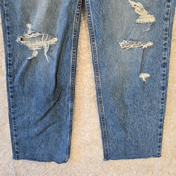 Revice Jeans Womens‎ 25 Blue Distressed Button Fly Raw Hem Straight - Picture 2 of 16